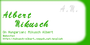 albert mikusch business card